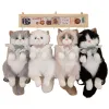 Four plush cat dolls, cute and soft fabric ornaments for home decoration Item Picture